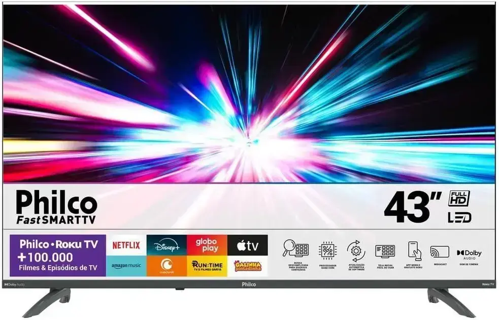 4. Smart TV 43” Roku Led PTV43VA4REGB - Philco
